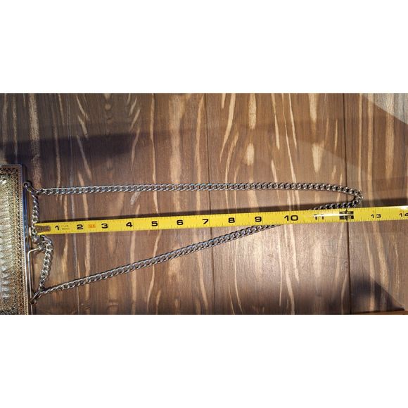 Vintage 60s Silver Crochet Ladies Evening Bag Heurette of Miami Italy - Picture 6 of 8